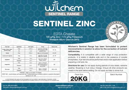 Wilchem Sentinel Zinc Label