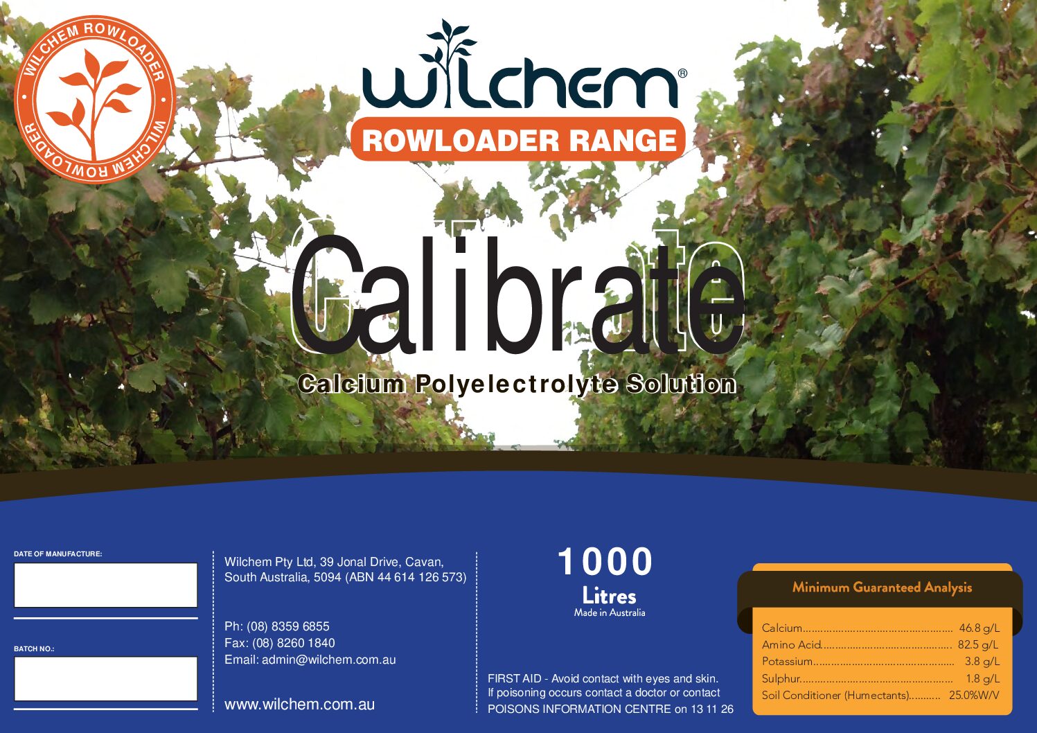 Rowloader Calibrate Label