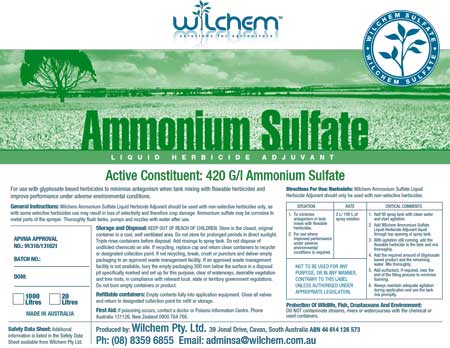 Ammonium Sulfate Liquid label