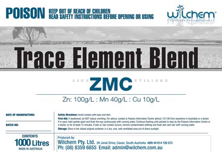 Wilchem ZMC 100 40 10 Label